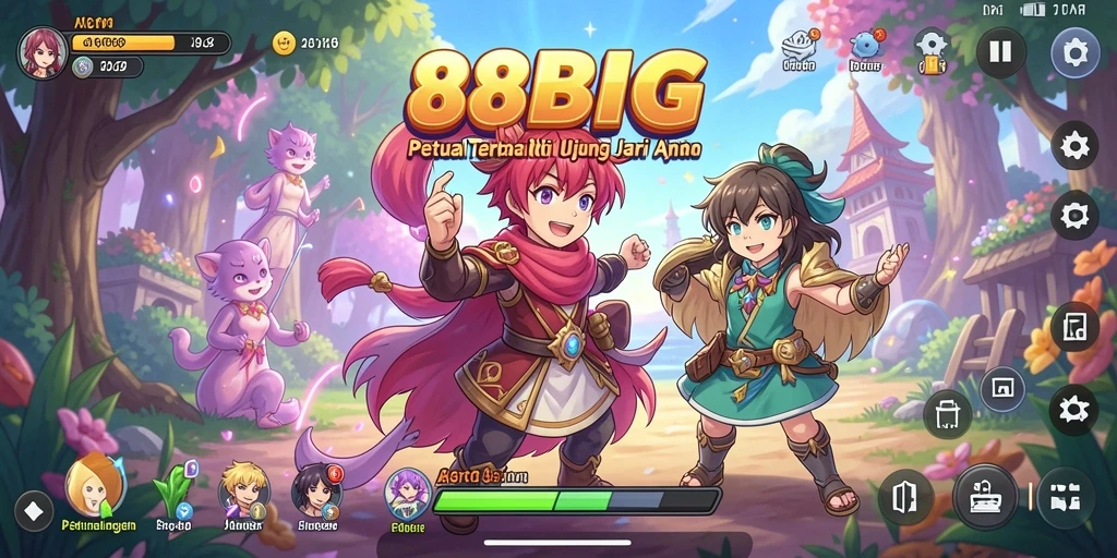 Screenshot dari gameplay <strong>88BIG</strong> yang menampilkan pertarungan karakter Anime.