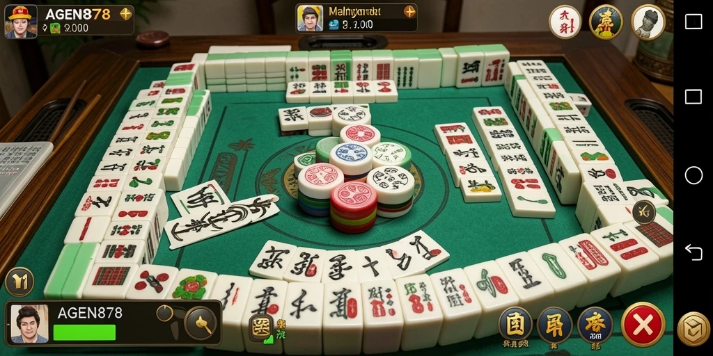 Tampilan gameplay seru AGEN878 dengan tantangan Mahjong yang menarik.