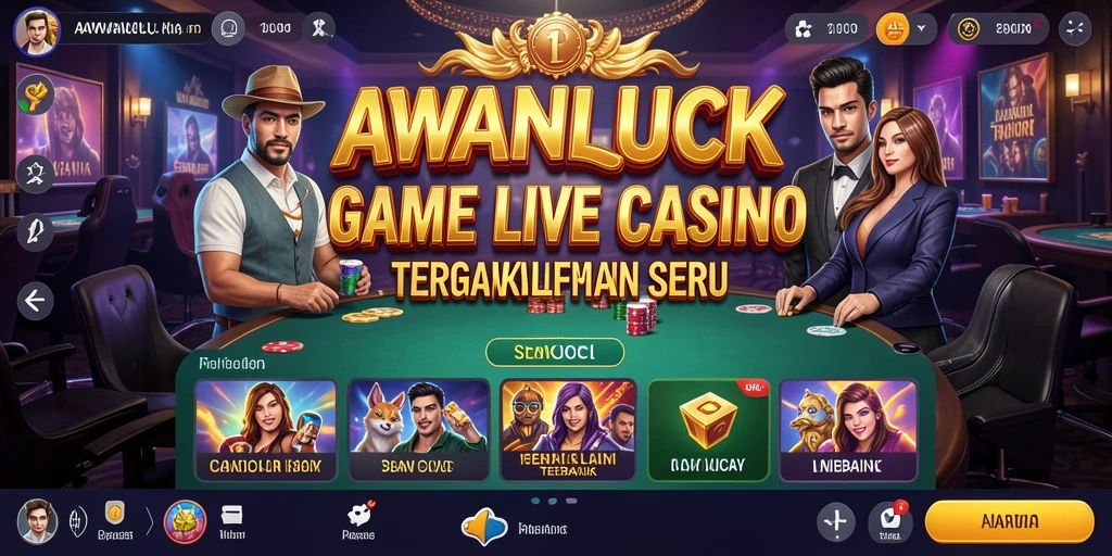 Screenshot gameplay AWANLUCK yang menampilkan dealer dan pemain dalam permainan Live Casino.