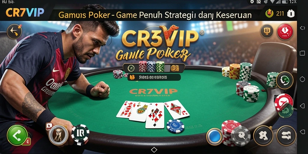 Tampilan gameplay Poker seru di CR7VIP dengan antarmuka menarik.