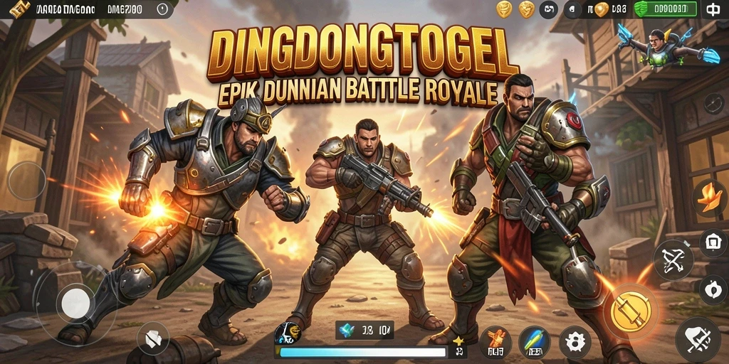 Tangkapan layar gameplay DINGDONGTOGEL dalam aksi pertarungan Battle Royale.
