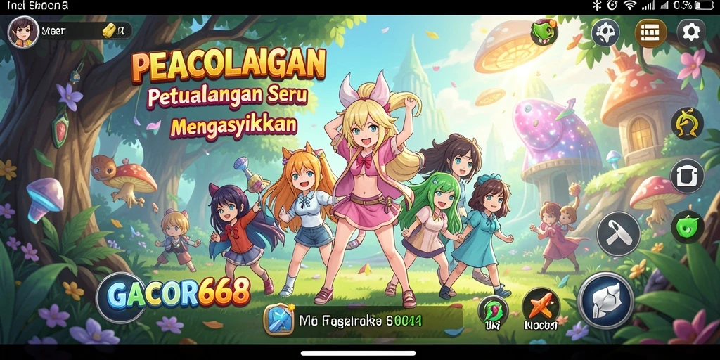Gameplay seru dalam GACOR668 dengan karakterAnime favorit.