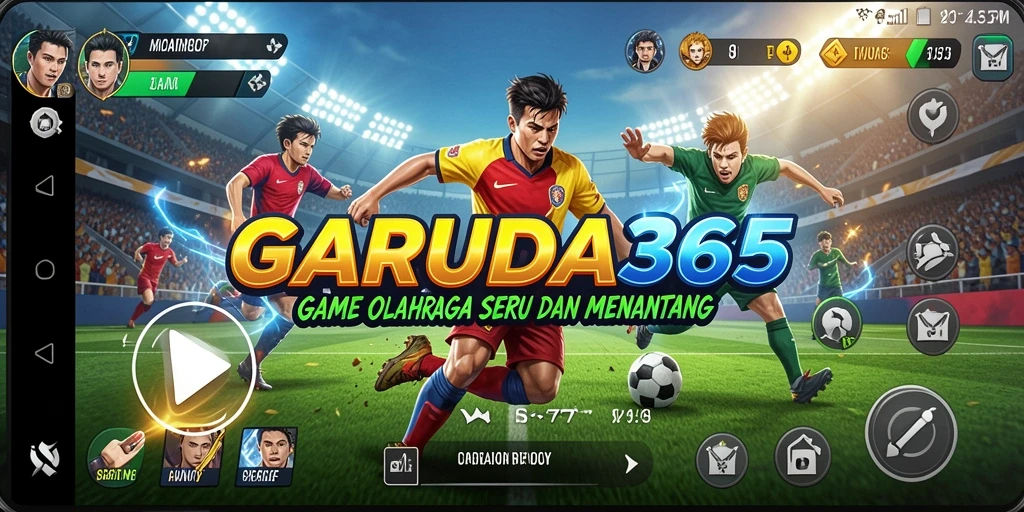 Tampilan gameplay seru dalam GARUDA365 dengan aksi olahraga yang mendebarkan.