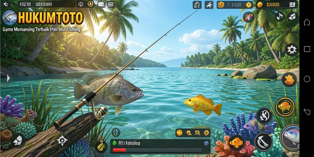 Tampilan gameplay HUKUMTOTO yang menakjubkan saat memancing.