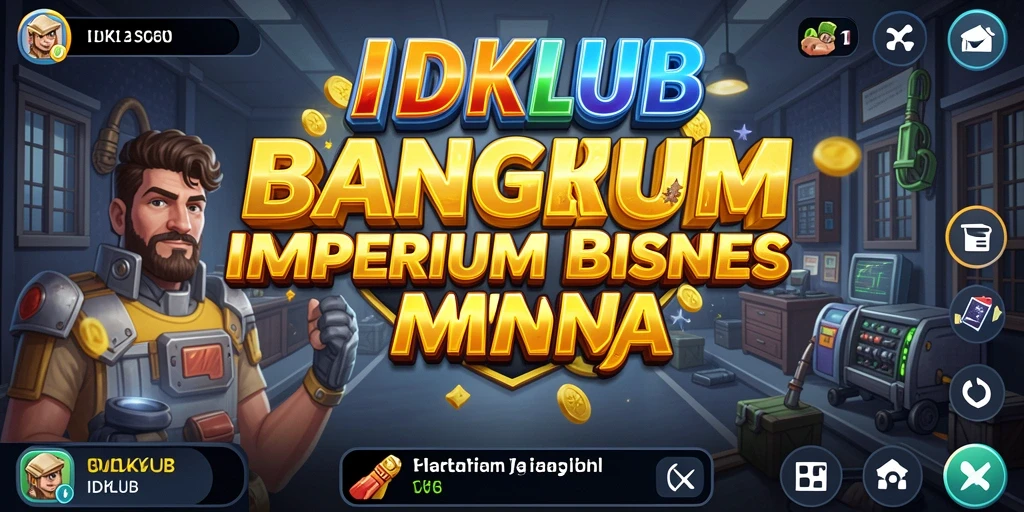 Tangkapan layar utama IDKLUB menampilkan gameplay mengelola bisnis yang seru.