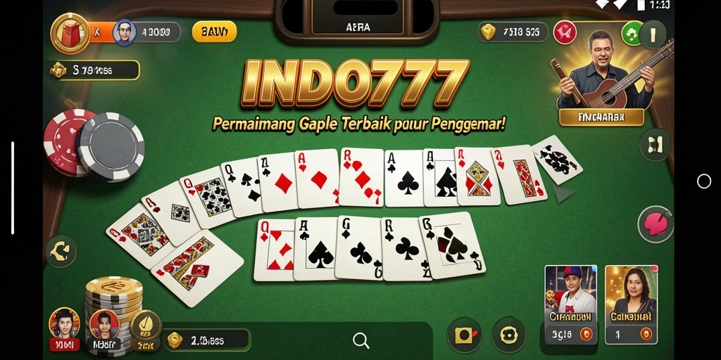 Tampilan gameplay seru dan menarik dari permainan Gaple INDO777.