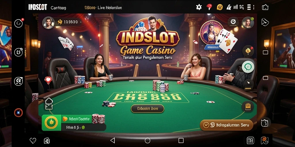 Tampilan gameplay seru INDSLOT dalam suasana Live Casino yang menegangkan.