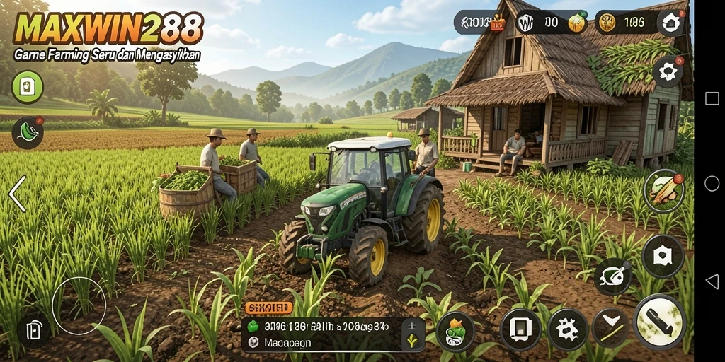 Tangkapan layar gameplay MAXWIN288 menunjukkan keindahan ladang yang dirawat.