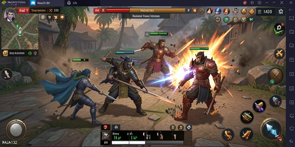 Tangkapan layar menunjukkan aksi intens dalam gameplay RAJA132 yang strategis.