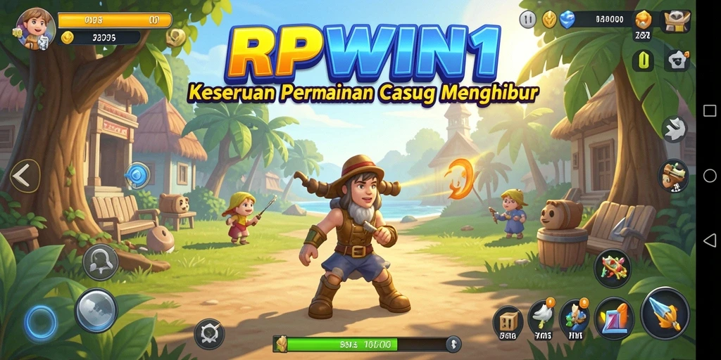Screenshot utama RPWIN1 menunjukkan gameplay seru dan interaktif.