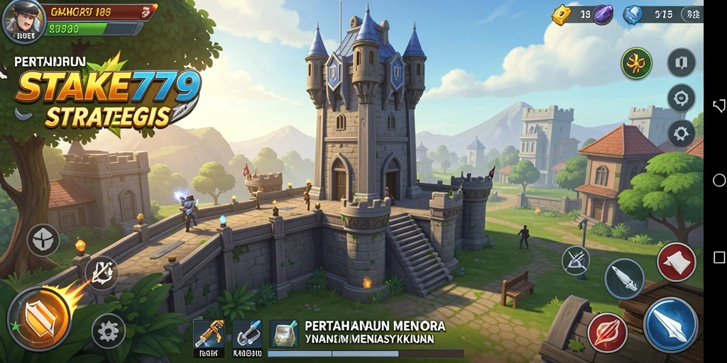 Tangkapan layar STAKE779 menampilkan strategi pertahanan menara yang mendebarkan.