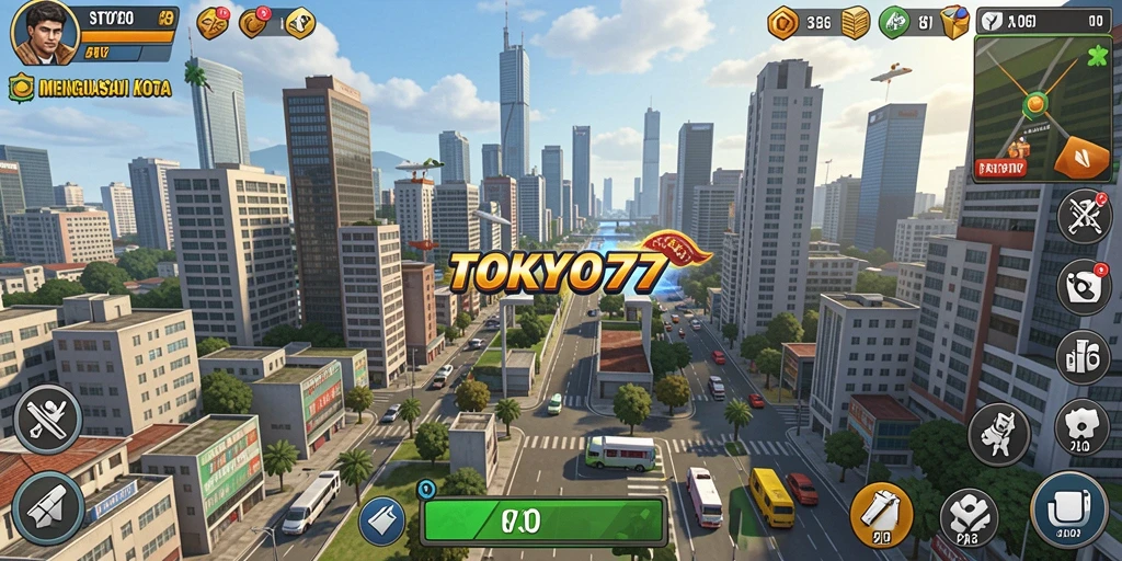 Tampilan gameplay menarik saat bertanding dalam strategi di TOKYO77.