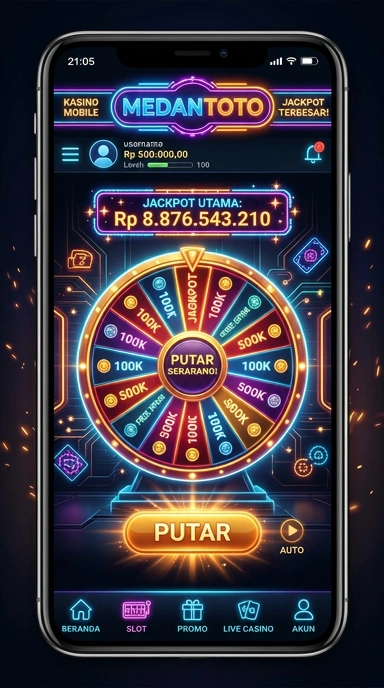 Aplikasi medantoto menawarkan akses cepat ke kategori berbeda untuk pengguna.